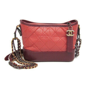 CHANEL Pink Leather Shoulder Bag